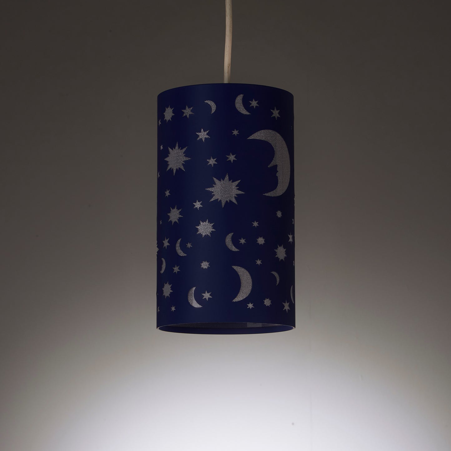 Moonlight Navy Pendant Light Shade with Moon and Stars