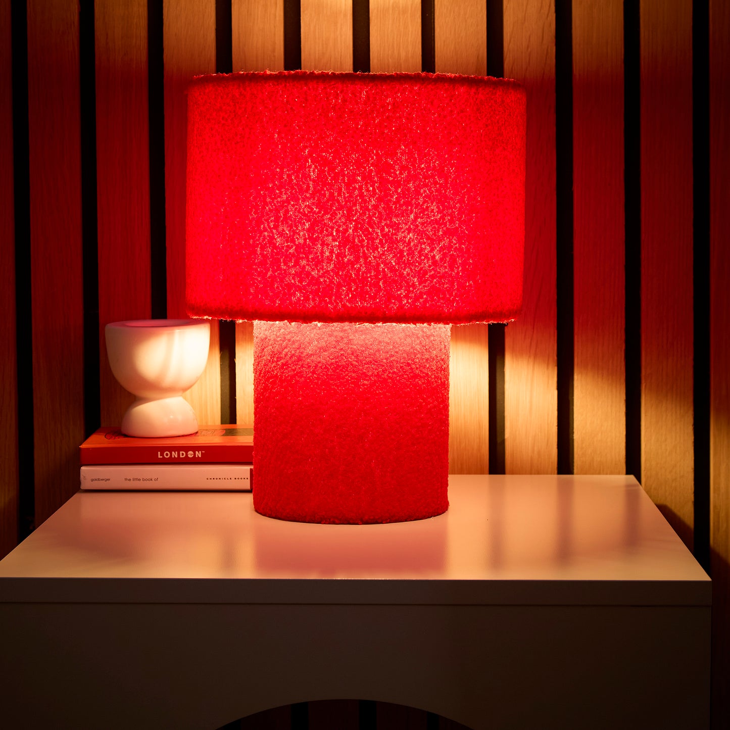 Teddy Bear Velvet Table Lamp in Red, Yellow or Navy Colour Options, Suitable for Bedside Tables, Console Tables or Side Tables