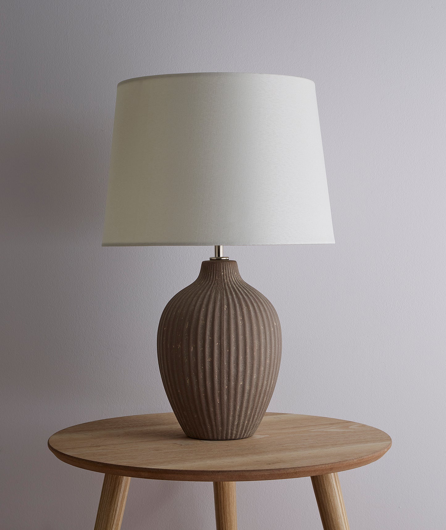 Nora Tall Ceramic Table Lamp Available in Cream or Brown With a complimentary Lampshade