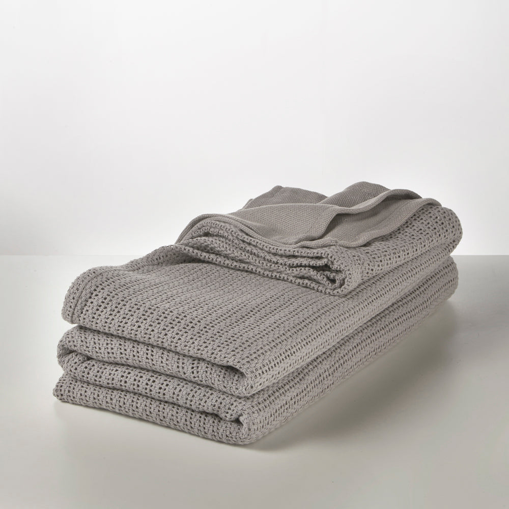 Sleepscene Light Grey Cellular Blanket in Various Sizes