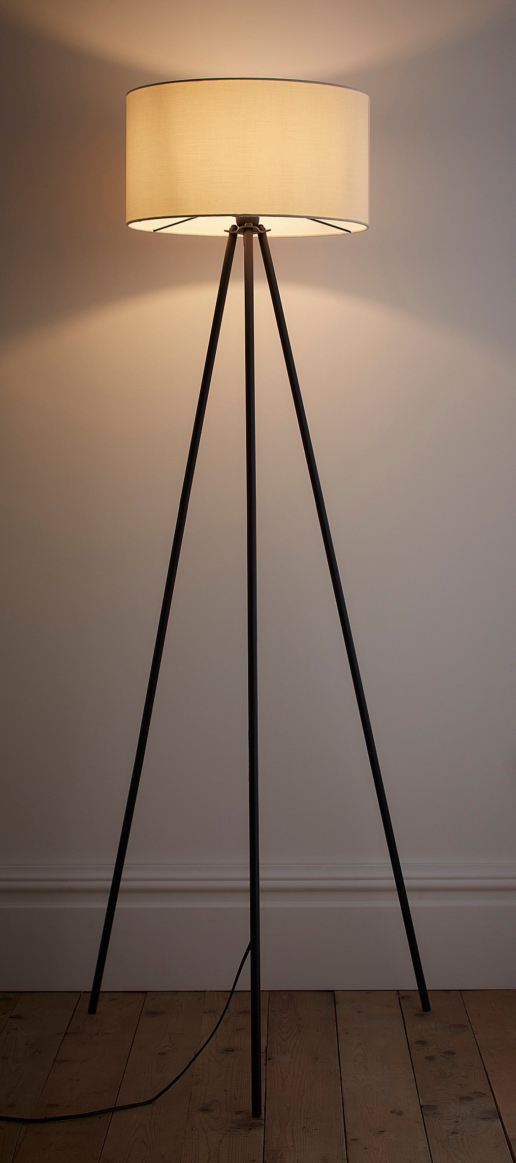 Leena Minimalist Metal Tripod Floor lamp or Table lamp in Cream, Grey or Black