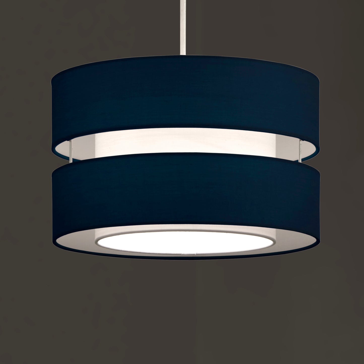 Layer Fabric Ceiling Light Shade Black, Yellow Ochre, Grey, Navy, Duck Egg and Wine