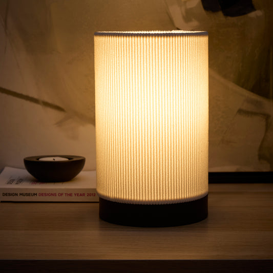 Small Bedside Table Lamps in Grey, Cream, or White Ribbed Velvet Table Lamps