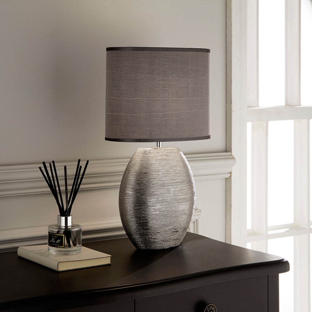 Grey shade best sale table lamp