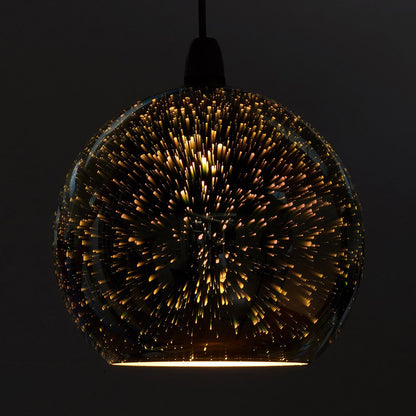 Zodiac Firework Effect Silver Ball Chrome Glass Ceiling Pendant Light Shade