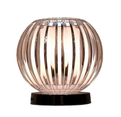 Kliving Lancia Clear Acrylic Stripe Globe Table Lamp