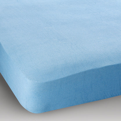 Double Bed Terry Stretch Fitted Sheet Available In Blue Cream Pink White Grey