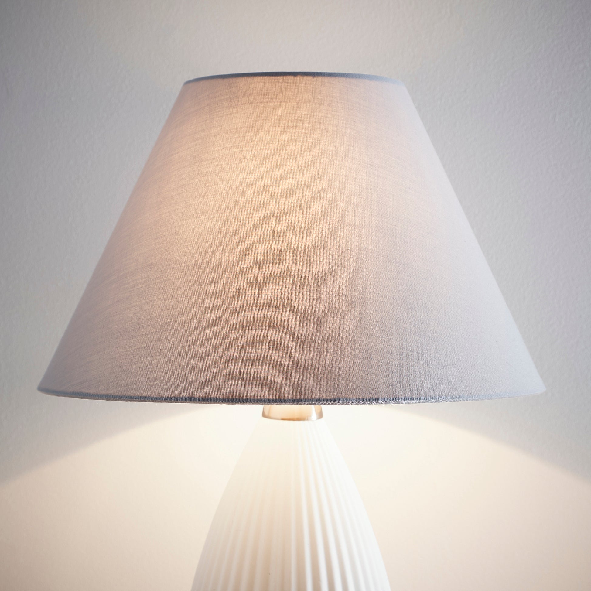 Grey Linen Lampshade Coolie for Lamps and Ceiling options, Available in 10, 12 and 14 inch sizes.