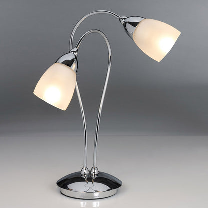 Cygnus Silver Chrome 2 Light Table Lamp