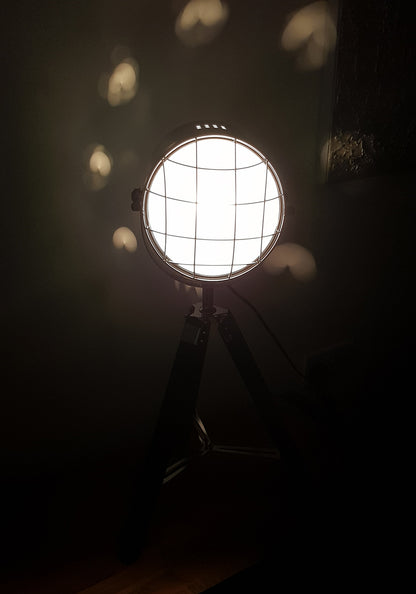 Hector Black and Chrome Tripod Spotlight Table Lamp