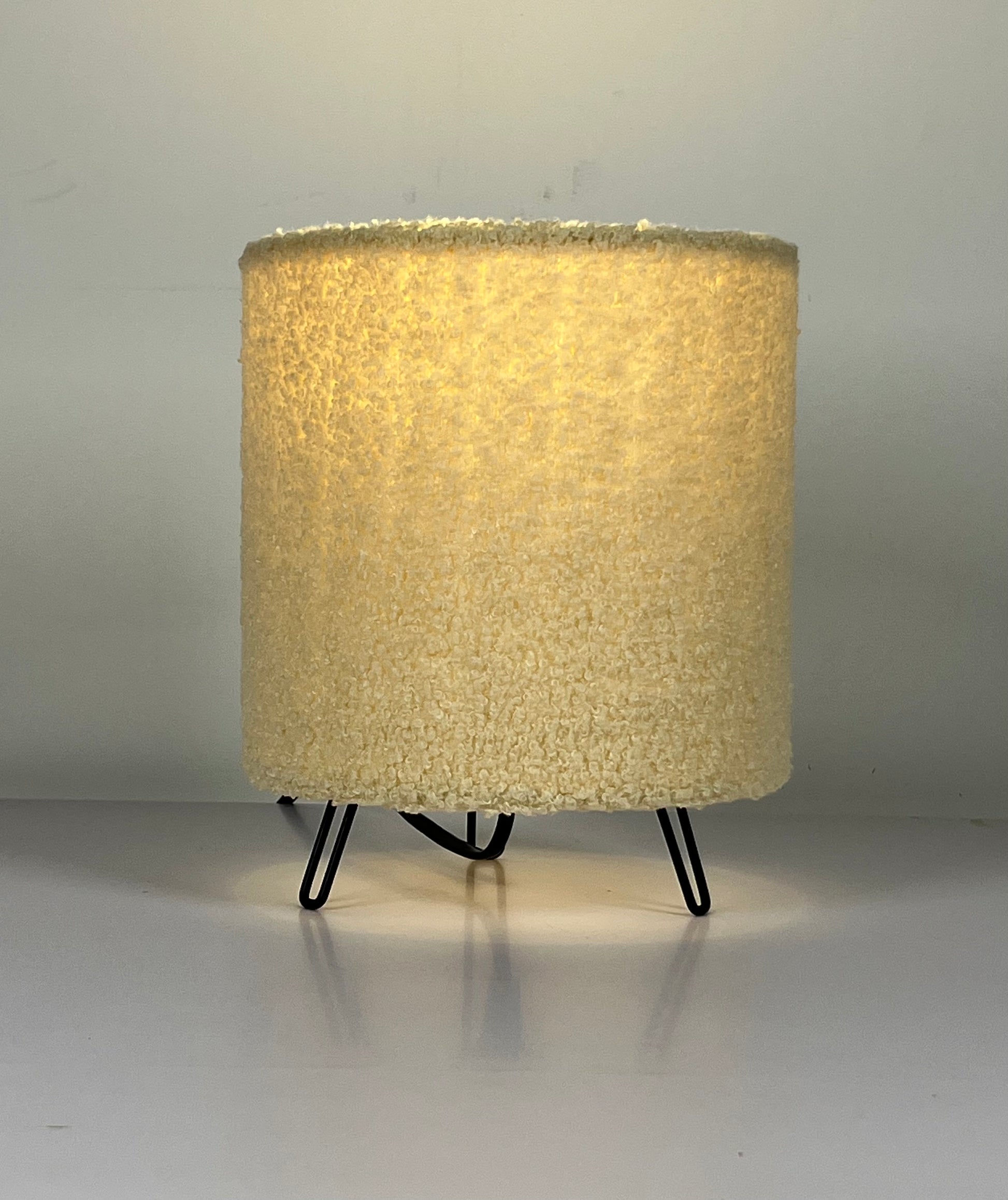 Teddy Velvet Table Lamp in Cream, Lilac, Orange or Grey small soft lamp 21cm Tall, Perfect for Bedsides and Cozy Areas