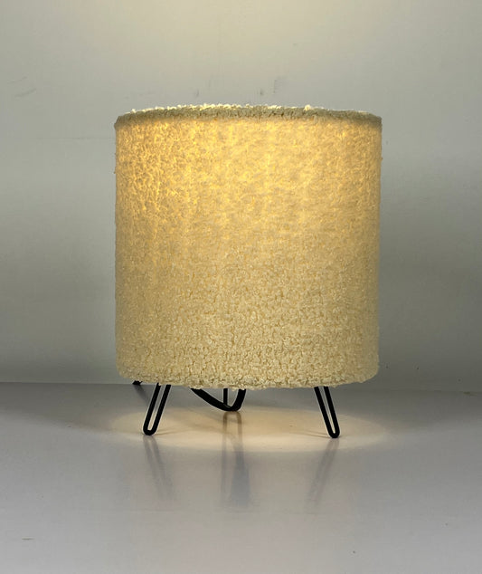 Teddy Velvet Table Lamp in Cream, Lilac, Orange or Grey small soft lamp 21cm Tall, Perfect for Bedsides and Cozy Areas