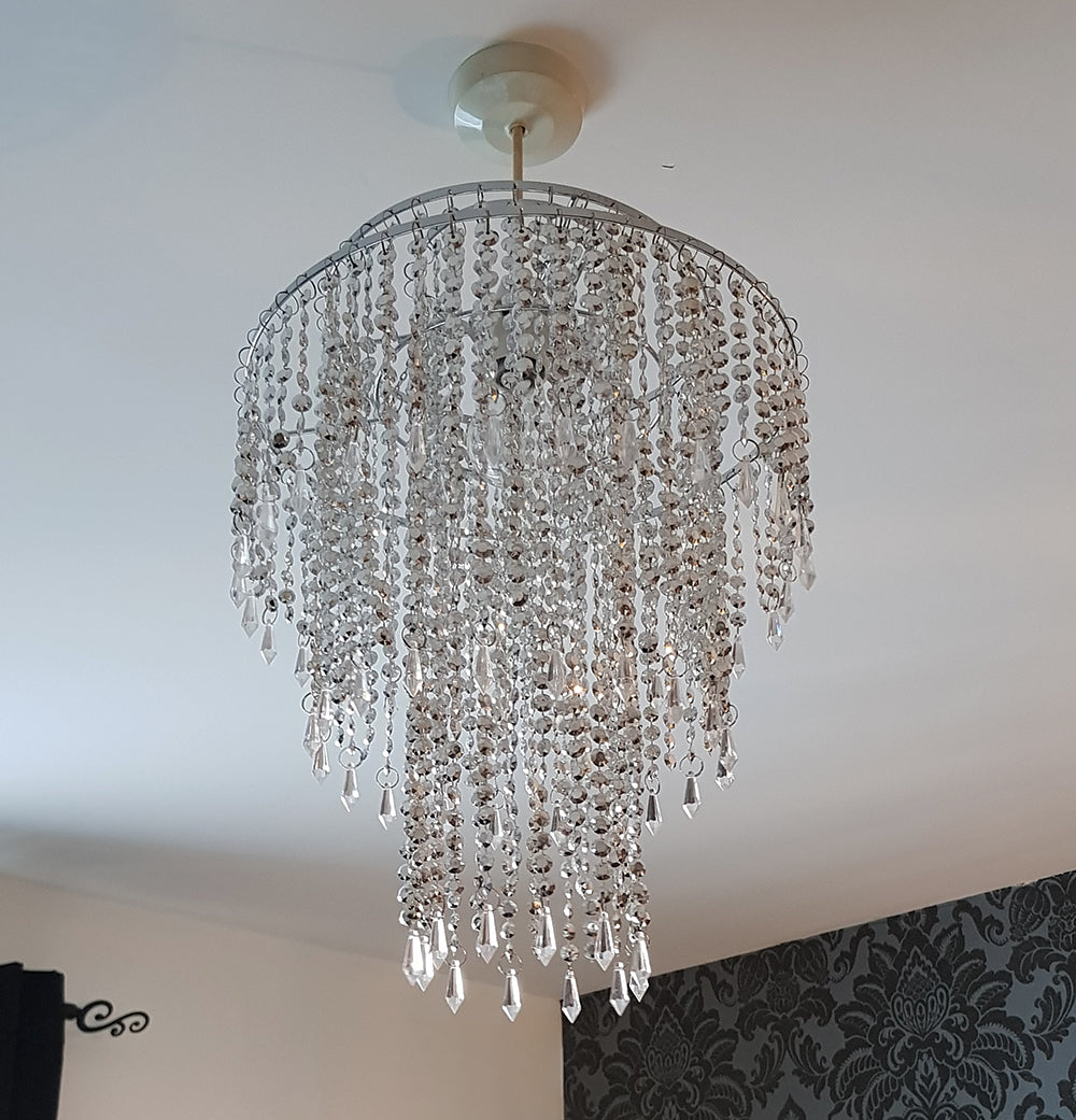 Beaded Metal Easy Fit Non Electrical Ceiling Pendant Light Shade