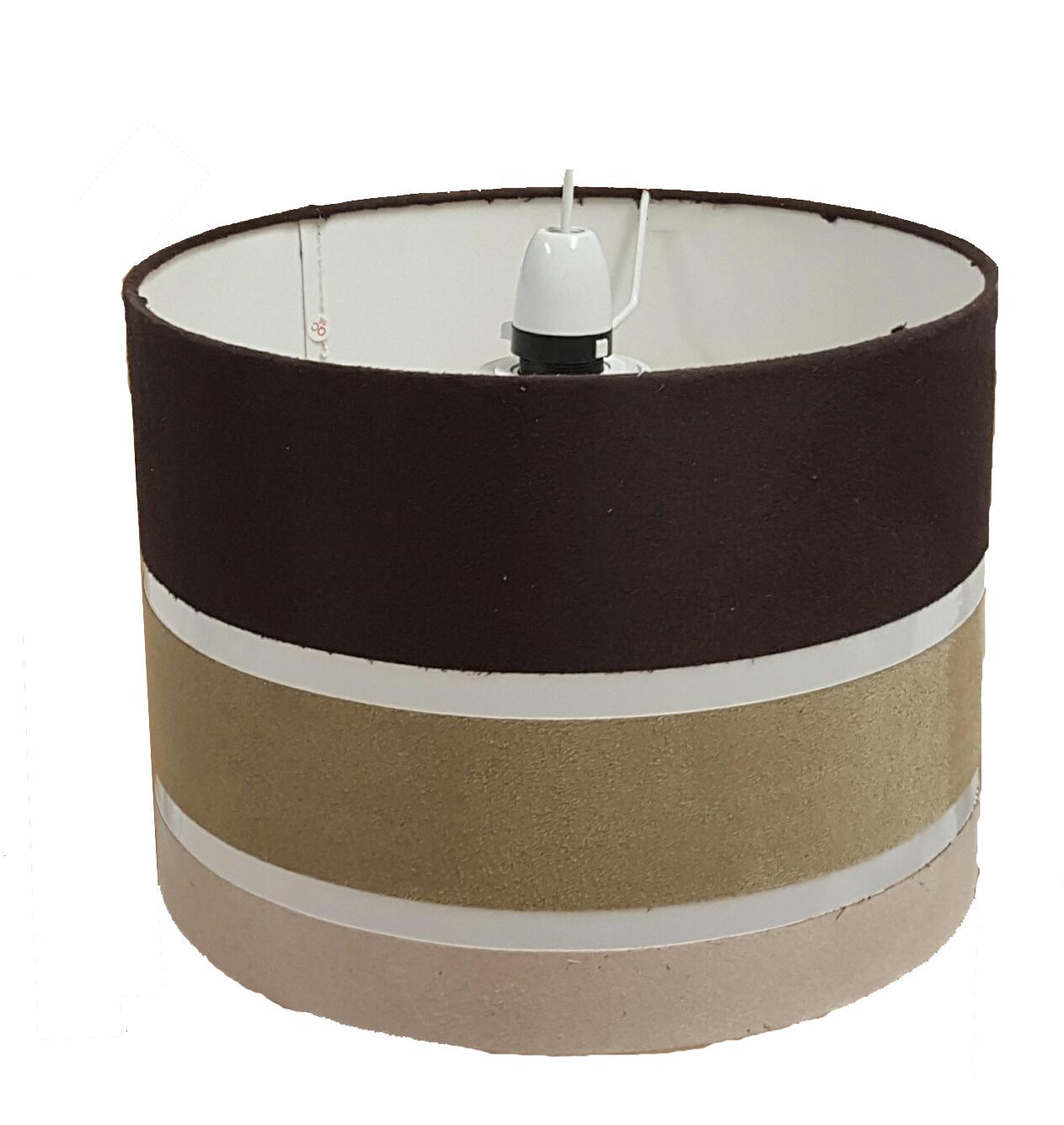 11" Stripe Drum Pendant Ceiling Table Lamp Shade Charcoal Chocolate