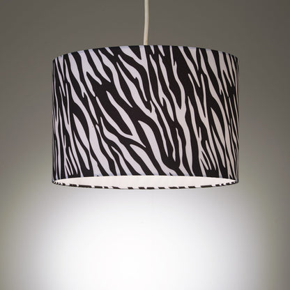 Faux Silk Ceiling Pendant Shade ZEBRA Style Look