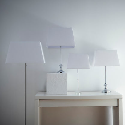 White Modern Rectangle Linen Light Shade for Table or Floor lamps Available in 13" 15" 17" or 21"