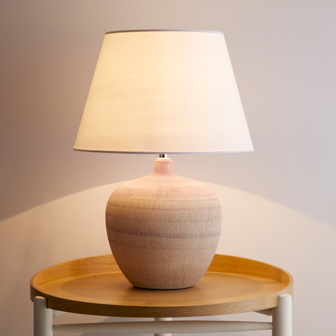 Tenby Table Lamp Glazed Ceramic Base and Fabric coated Shade