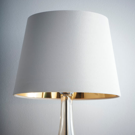 Velvet Cream Empire Drum Light shade with a Gold inner Lining suitable for Ceiling or Lamps