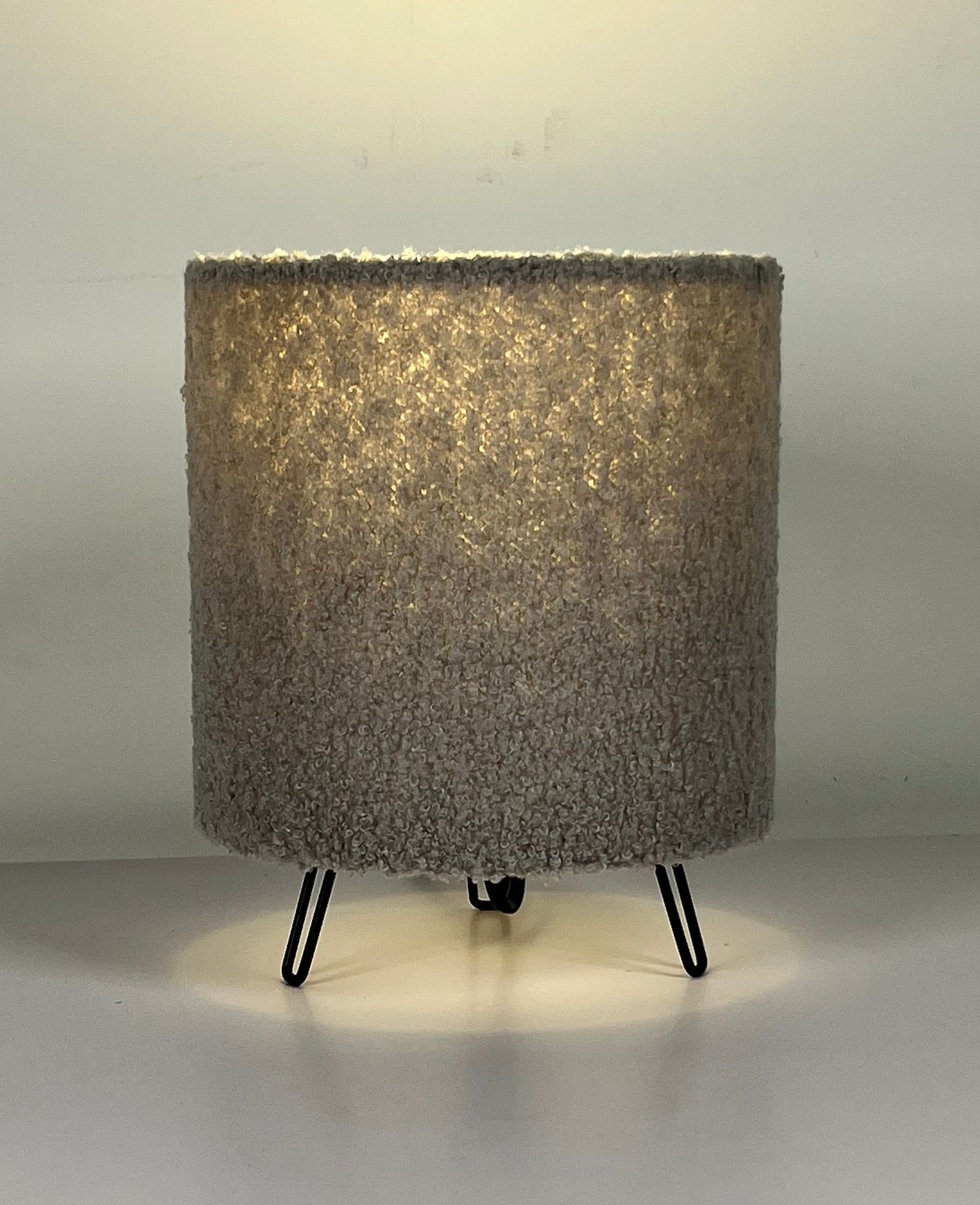 Teddy Velvet Table Lamp in Cream, Lilac, Orange or Grey small soft lamp 21cm Tall, Perfect for Bedsides and Cozy Areas