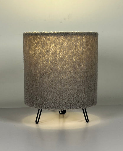 Teddy Velvet Table Lamp in Cream, Lilac, Orange or Grey small soft lamp 21cm Tall, Perfect for Bedsides and Cozy Areas