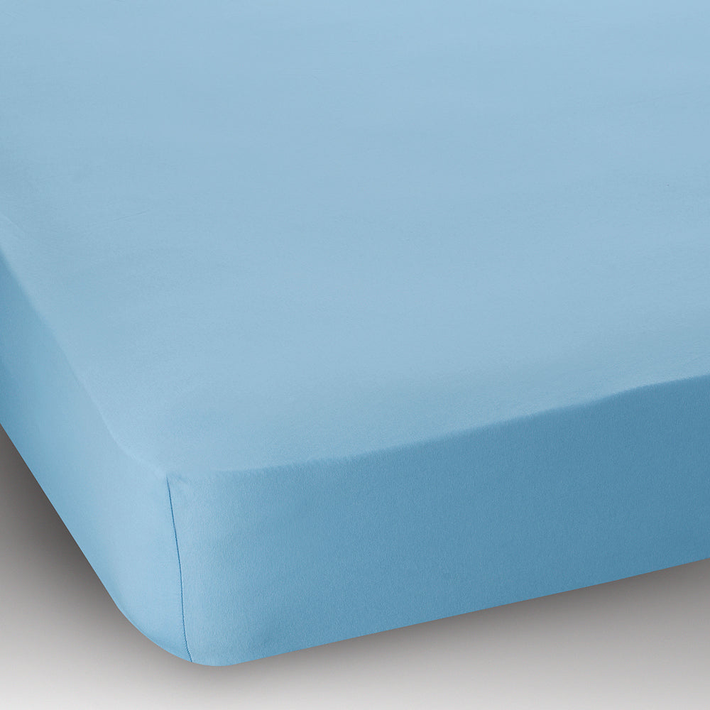 15” Extra Deep Single Bed Cotton Jersey Fitted Sheet Available In Blue Cream Pink White Grey