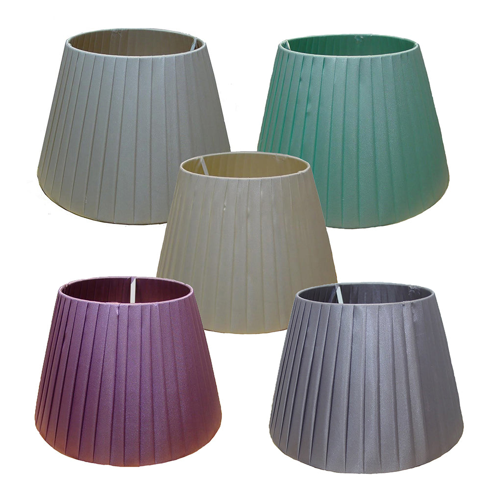 12" Satin Finish Pleated Light Shade Ceiling Table Lampshade Champagne Duck Egg Grey Heather Ivory