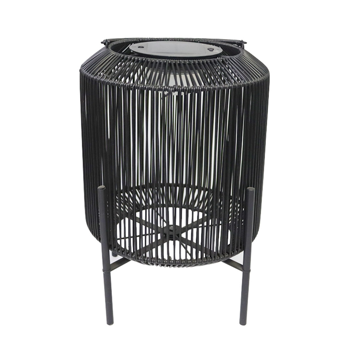 Black Rattan Solar Rechargeable Lamp Solar Lamp with USB C Port - Perfect For Outdoor all Year Round Waterproof