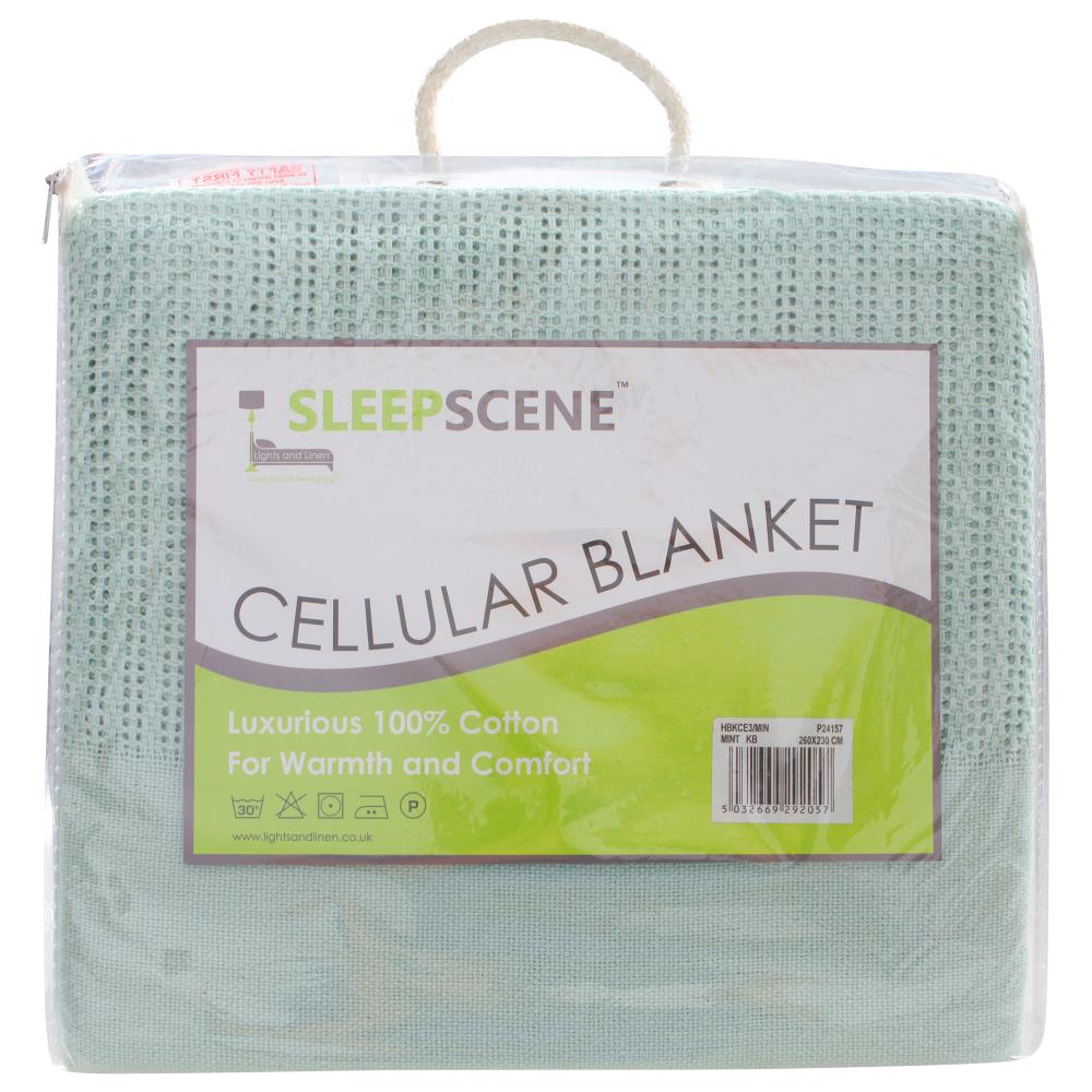 Sleepscene Cellular Blanket in Mint (Various sizes available)