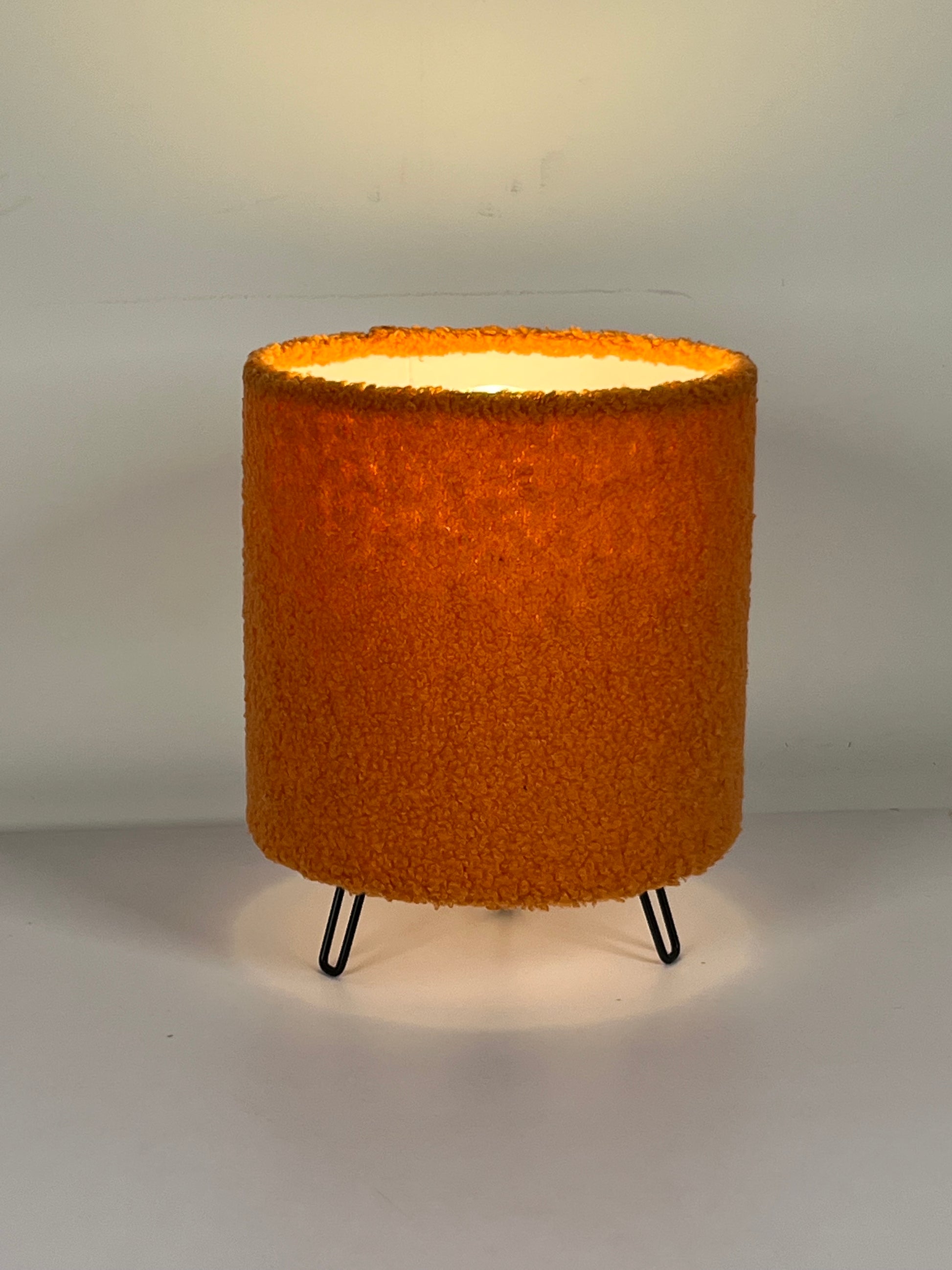 Teddy Velvet Table Lamp in Cream, Lilac, Orange or Grey small soft lamp 21cm Tall, Perfect for Bedsides and Cozy Areas