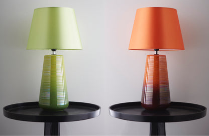 Canada 45cm Orange or Green Ceramic Table Lamp with Matching Shade