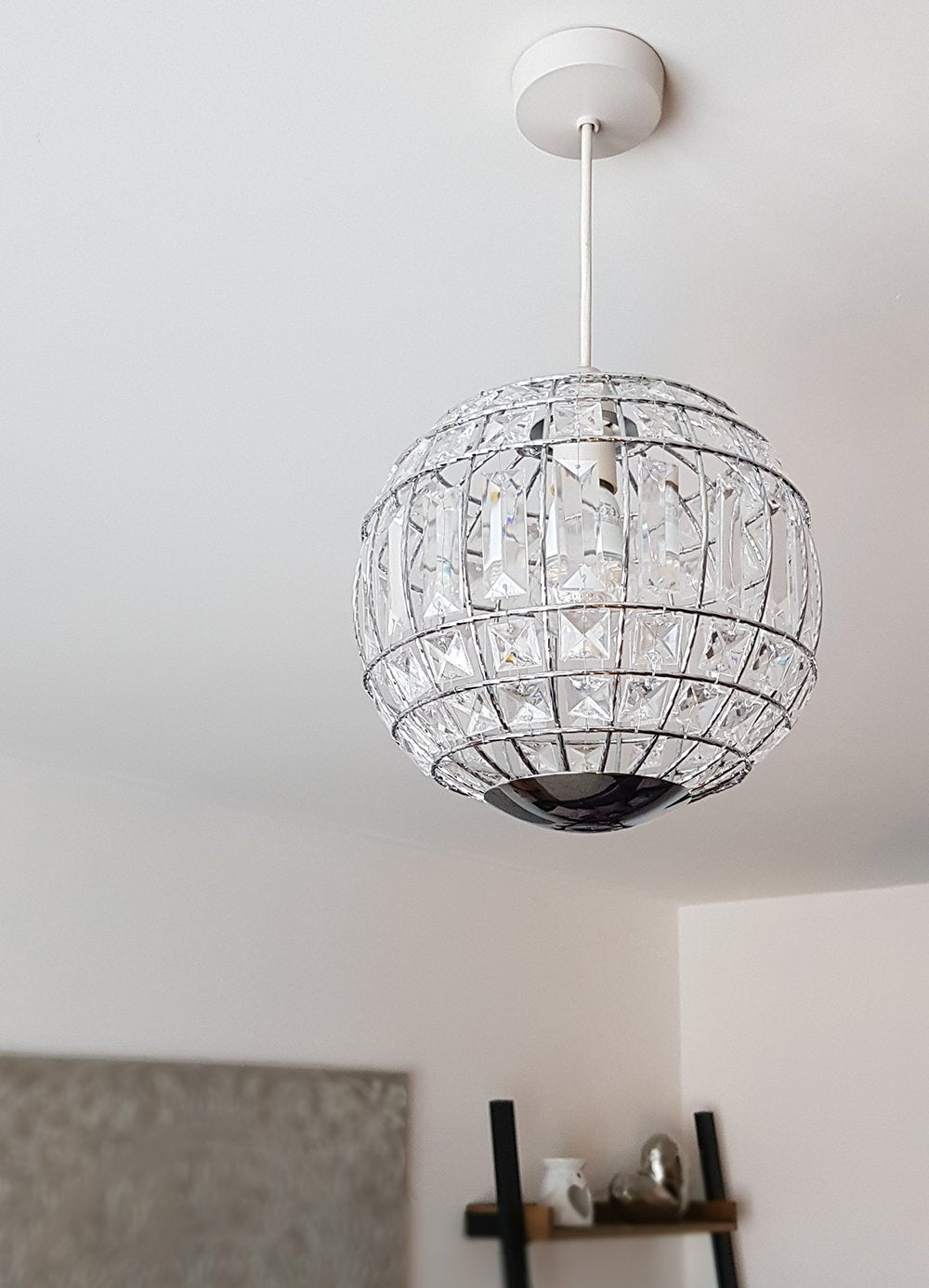 Hollie Chrome and Beaded Easy Fit Pendant Light Shade