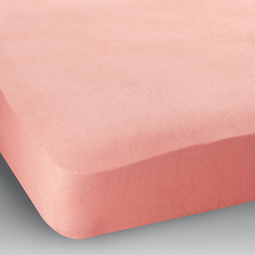 Small Double (4ft) Terry Stretch Fitted Sheet Available In Blue Cream Pink White Grey