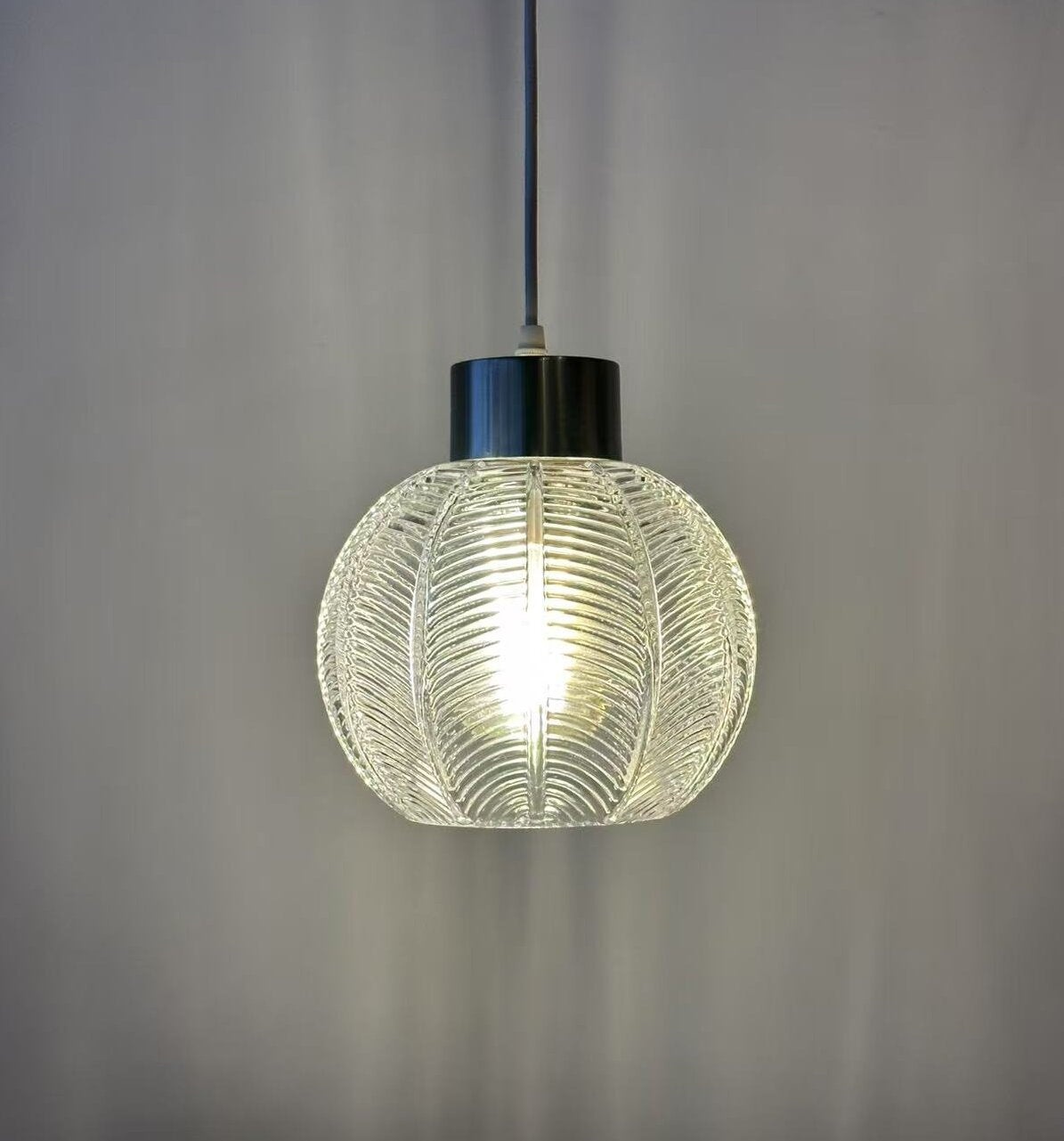 Leaf Design Glass Ceiling Pendant in 3 Colours, Smoke Grey, Green or Clear Non Electric Pendant Lampshade