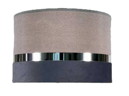 Demi 30cm Banded Pendant Shade, 30x20cm Velvet+TC shade with band