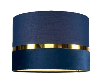 Demi 30cm Banded Pendant Shade, 30x20cm Velvet+TC shade with band