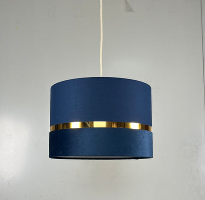 Demi 30cm Banded Pendant Shade, 30x20cm Velvet+TC shade with band