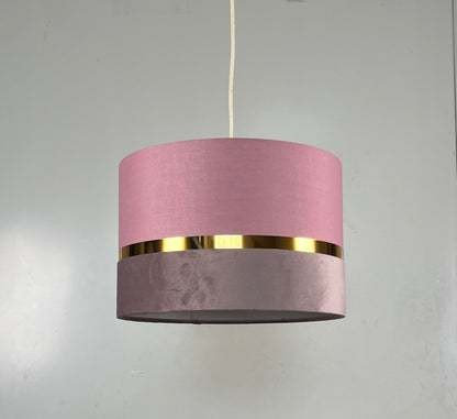 Demi 30cm Banded Pendant Shade, 30x20cm Velvet+TC shade with band