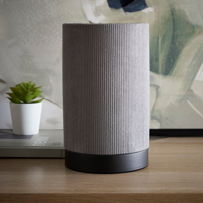Small Bedside Table Lamps in Grey, Cream, or White Ribbed Velvet Table Lamps