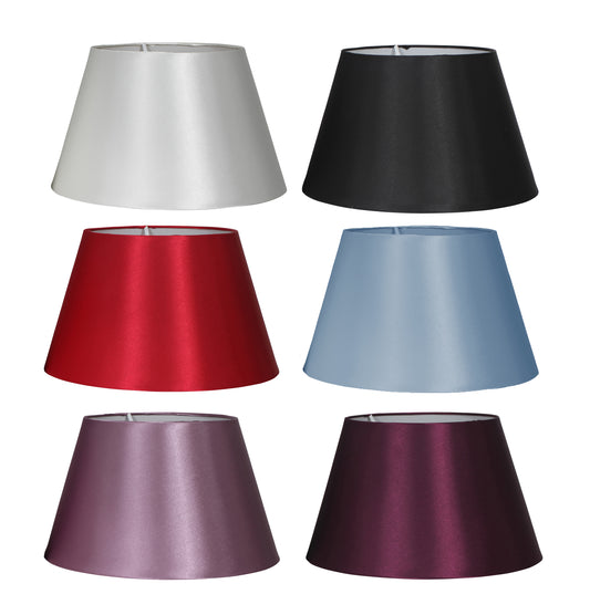 12" Satin Drum Ceiling Table Lamp Shade Plum Black Red Ivory Heather