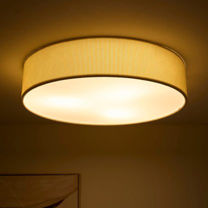 Cream Ribbed Velvet Flush Ceiling Light or Wall Light Available in 2 Sizes 38cm (2 Light) 45 cm (3 Light)