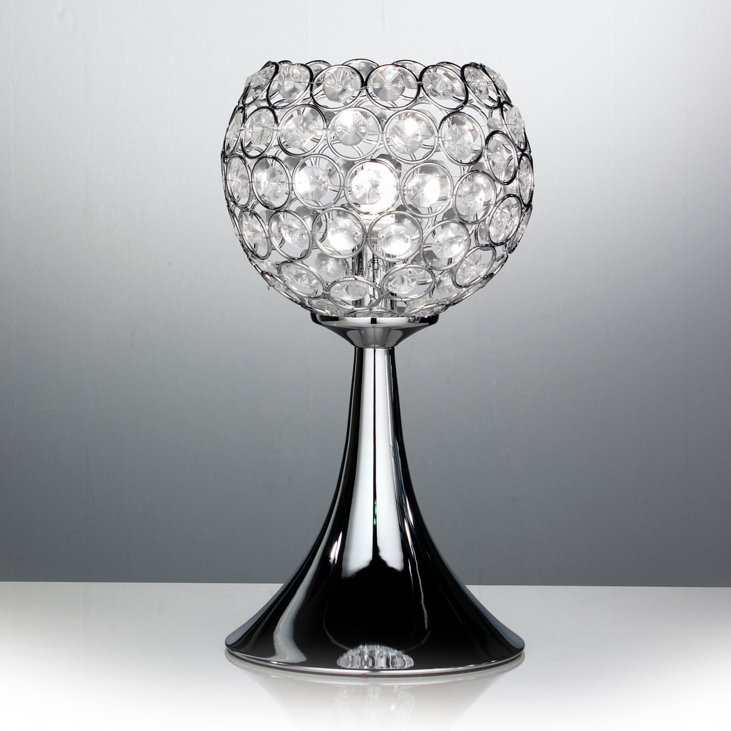 Chrome Touch Lamp with Beaded Lampshade Touch Dimming Light