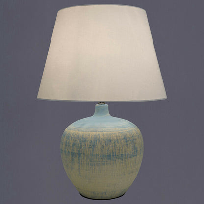 Tenby Table Lamp Glazed Ceramic Base and Fabric coated Shade