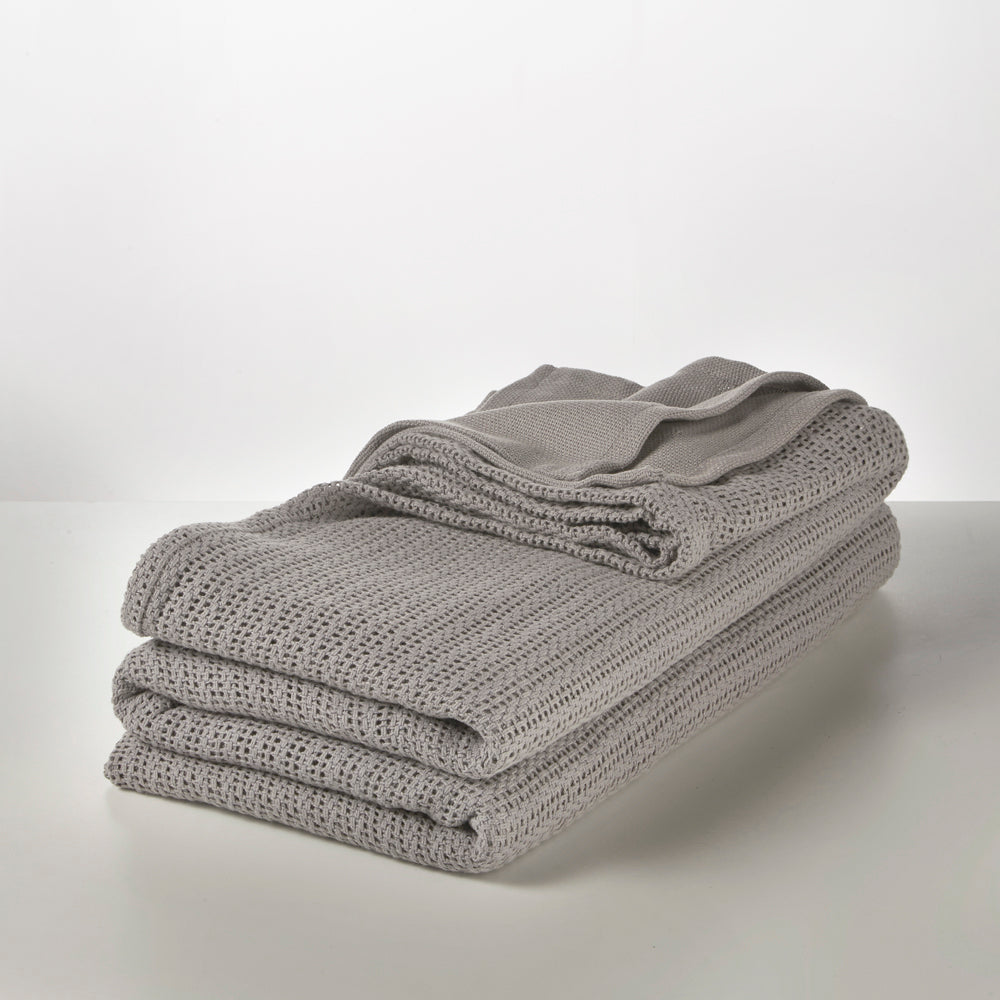 Sleepscene Light Grey Cellular Blanket  in Various Sizes