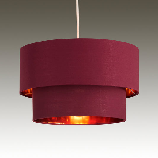 Rona Wine 2 Tier Pendant Shade with Inner Gold Lining Non Electric