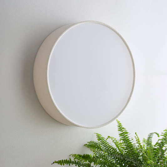 White Velvet Flush Ceiling Light or Wall Light Available in 2 Sizes 38cm (2 Light) 45 cm (3 Light) 