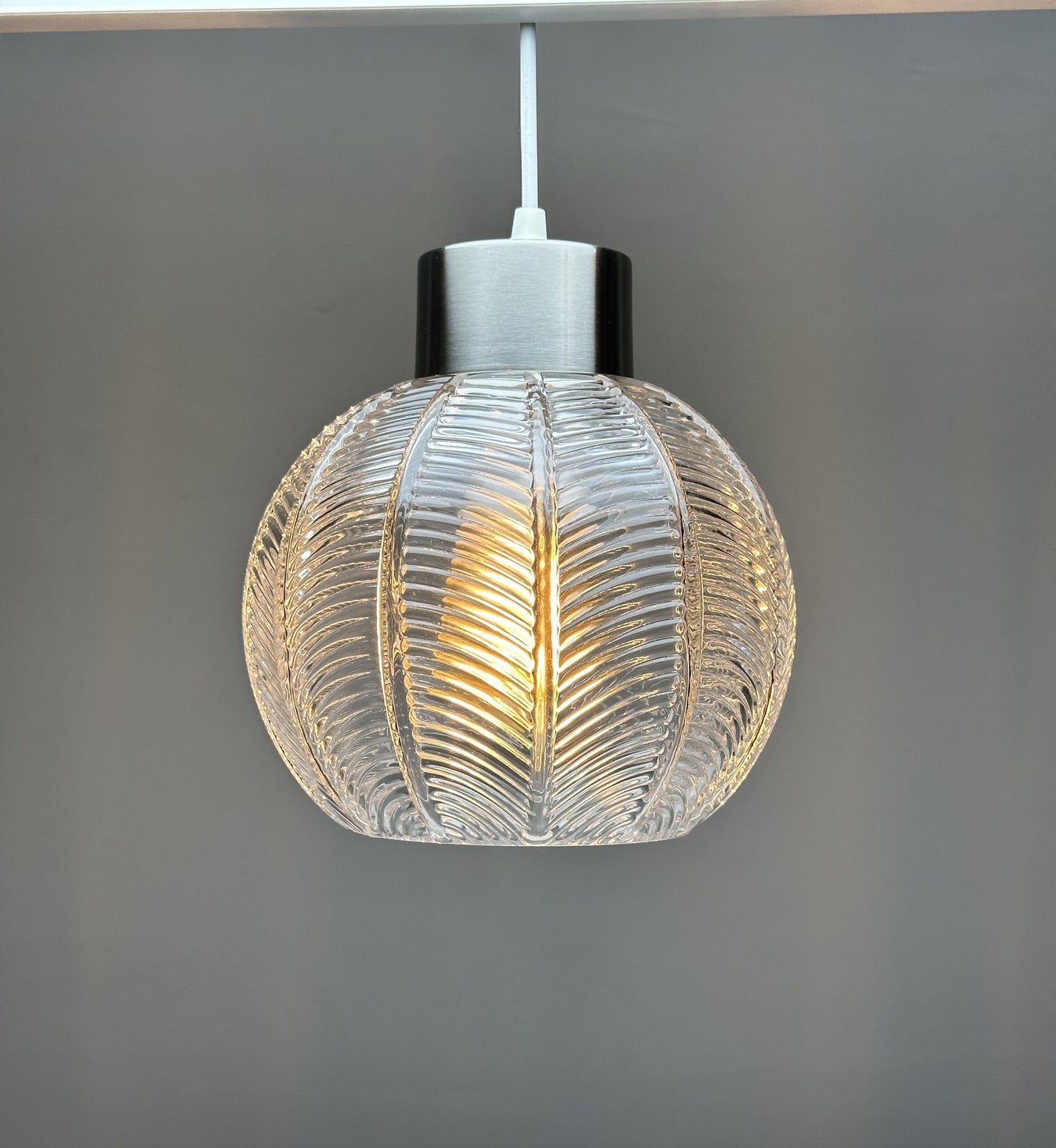 Leaf Design Glass Ceiling Pendant in 3 Colours, Smoke Grey, Green or Clear Non Electric Pendant Lampshade