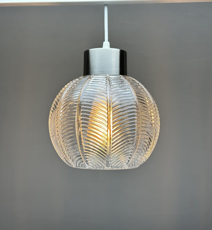 Leaf Design Glass Ceiling Pendant in 3 Colours, Smoke Grey, Green or Clear Non Electric Pendant Lampshade