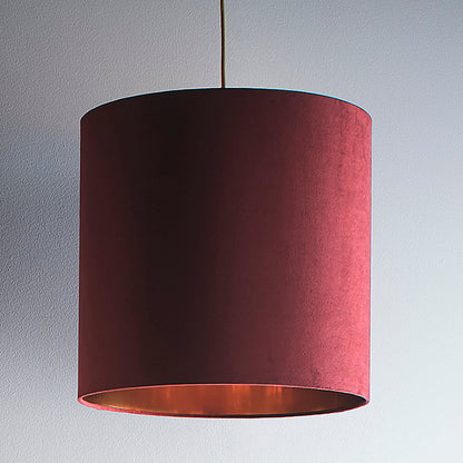 Wine/ Red Velvet Drum Lampshade for Modern Table Lamps and Ceiling Pendant Fixtures