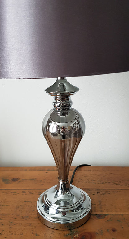 Denton Smokey Glass Table Lamp with Smokey Grey Lamp Shade