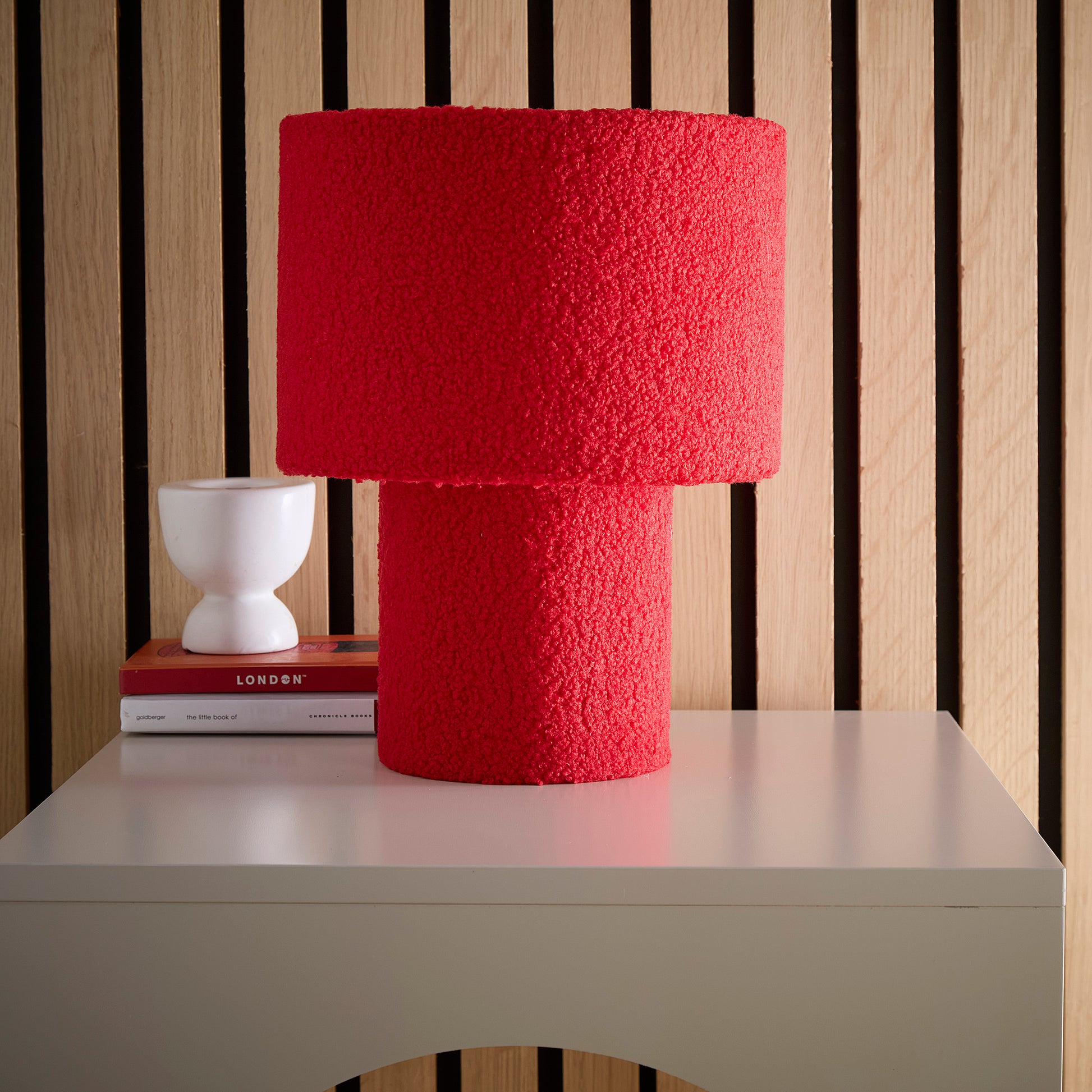 Teddy Bear Velvet Table Lamp in Red, Yellow or Navy Colour Options, Suitable for Bedside Tables, Console Tables or Side Tables